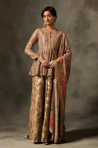 Irja sharara set with dupatta - grey