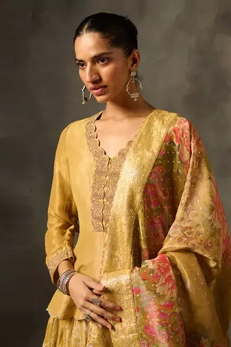 Irja lehenga set with dupatta - yellow