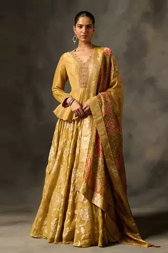 Irja lehenga set with dupatta - yellow