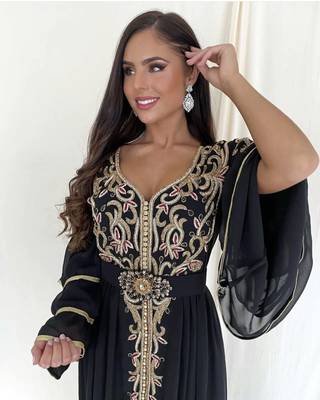 SALE New Handcrafted Zari Stone Bedded work Stitched Kaftan Wedding Dresses 2