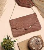 Kooky copper spectrum bead work satin sling bag