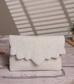 Kooky white spectrum bead work cotton canvas sling bag