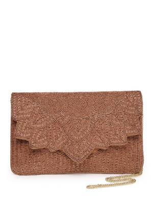 Kooky copper spectrum bead work satin sling bag 4