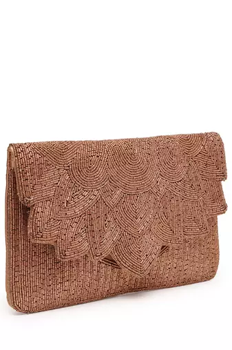 Kooky copper spectrum bead work satin sling bag