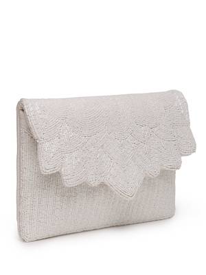 Kooky white spectrum bead work cotton canvas sling bag 4