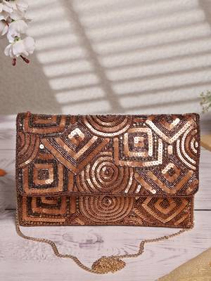 kooky bronze spectrum embellished satin sling bag 1