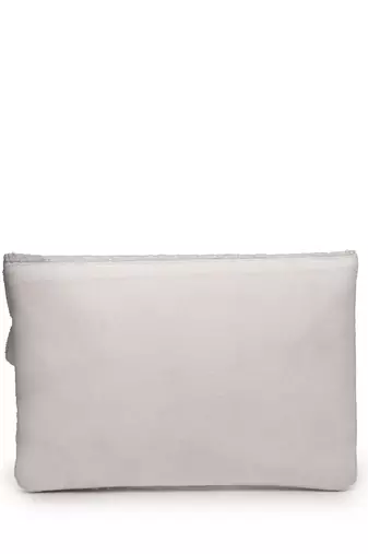 Kooky white spectrum bead work cotton canvas sling bag