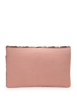 Kooky dusty pink, pale gold & copper lane's net sequinned cotton canvas sling bag 5