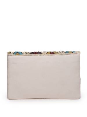 kooky ivory & multi fret embellished cotton canvas sling bag 6