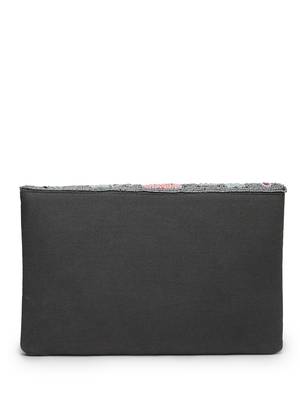 Kooky grey & multi quirky bead work cotton canvas sling bag 6