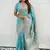 Sky blue pashmina kashmiri silk zari woven saree