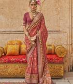 Elora soft silk patola printed saree (orange)
