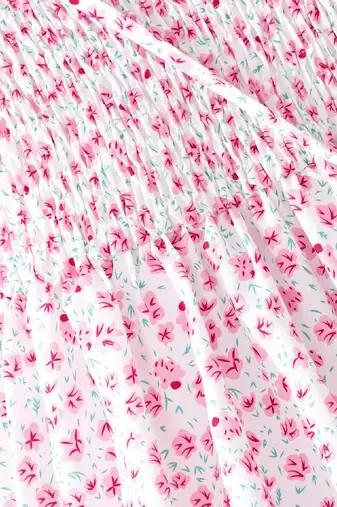 Blush pink color printed cotton blend fit&flared style dresses