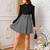 Black color printed cotton blend fit&flared style dresses