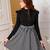 Black color printed cotton blend fit&flared style dresses