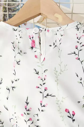 Daisy color printed cotton blend fit&flared style dresses