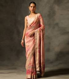 Soma saree - pink- With An Unstitched Blouse Piece