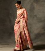 Soma saree - pink- With An Unstitched Blouse Piece