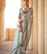 Elora soft silk stripes printed leheriya saree (multicolor)