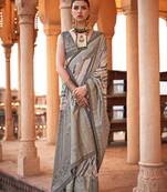 Elora soft silk stripes printed leheriya saree (multicolor)