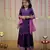 Purple bandhej kurta with sharara set and dupatta.