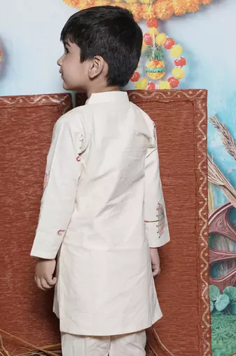  Off White Umbrella Embroidery Kurta Pant
