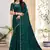 Designer rama green handwork zarkan cutwork silk saree