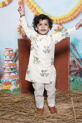  Off White Cat Embroidery Kurta Pant 1