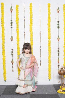  Off White Umbrella Embroidery Kurti Sharara 2