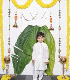 Pink White Chandari Kurta Pant