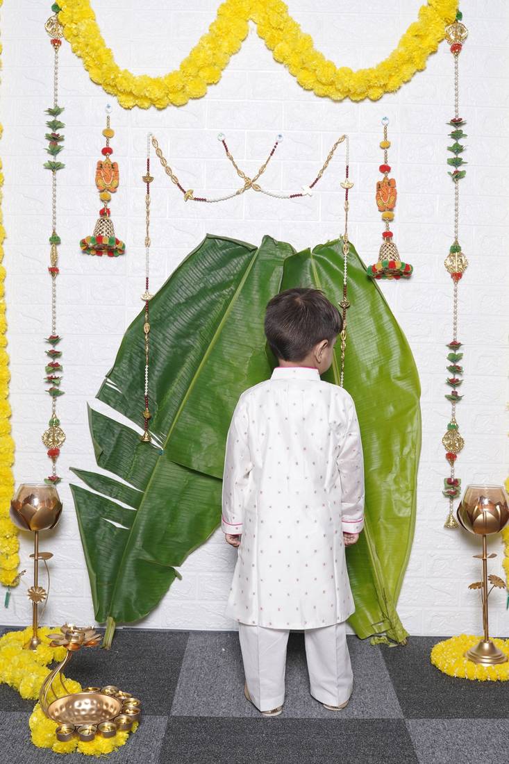 Pink White Chandari Kurta Pant