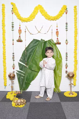 Pink White Chandari Kurta Pant