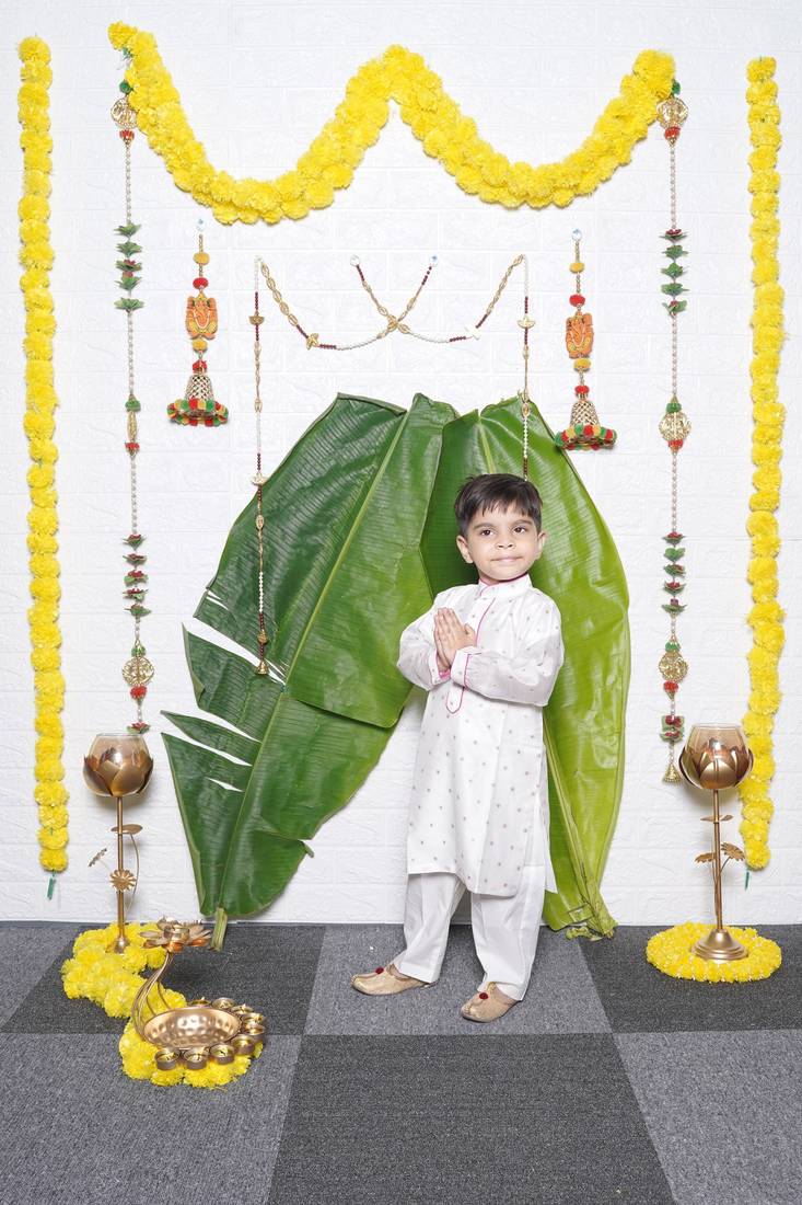 Pink White Chandari Kurta Pant