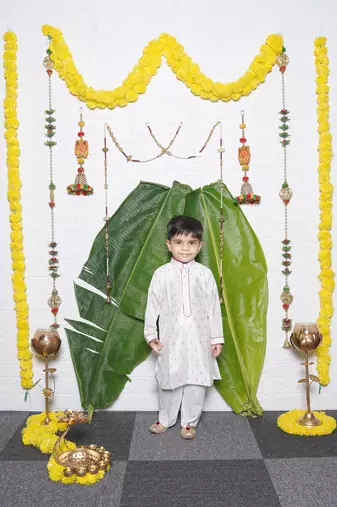 Pink White Chandari Kurta Pant