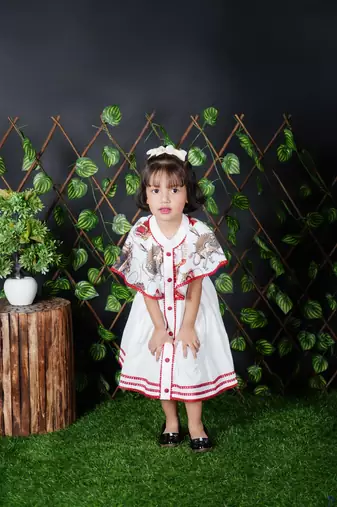 White Lion Printed Dress