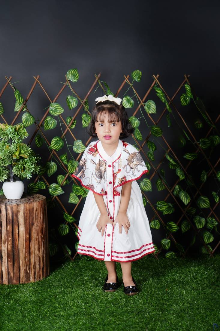 White Lion Printed Dress