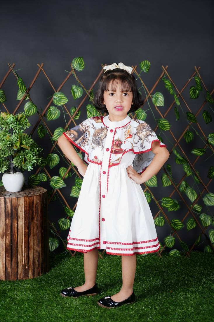 White Lion Printed Dress