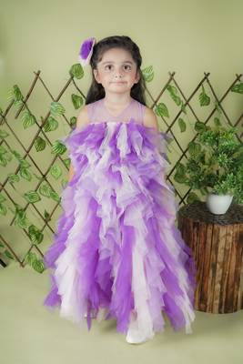 Purple and White Gown for kids 1
