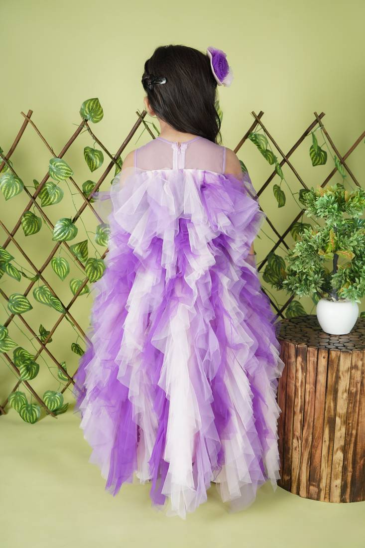 Purple and White Gown for kids