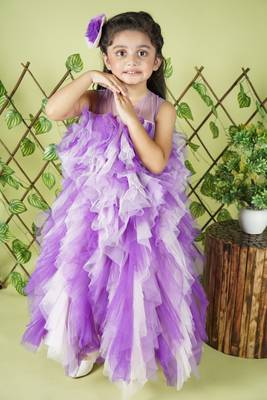 Purple and White Gown for kids 3