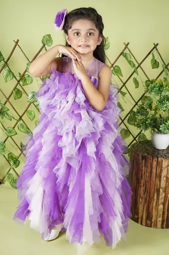 Purple and White Gown for kids