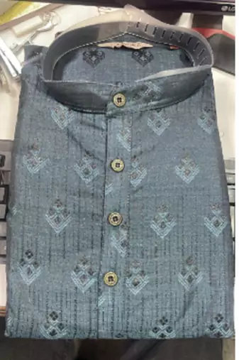 Navy blue viscose jacquard jacquard kurta
