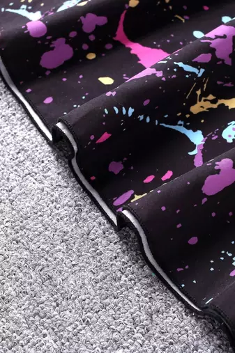 Black color printed cotton blend fit&flared style dresses