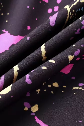 Black color printed cotton blend fit&flared style dresses
