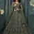 Olive Green Cording & Thread Embroidered With Stone Work Lehenga Choli For Wedding