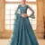 Light-Blue Cording & Thread Embroidered With Stone Work Lehenga Choli
