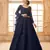 Dark-Blue Cording & Thread Embroidered With Stone Work Lehenga Choli