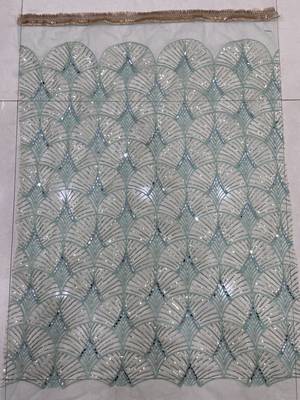 Glamorous Ocean Blue Net With Sequins And Thread Embroidery Real Mirror Work Lehenga Choli For Wedding 7