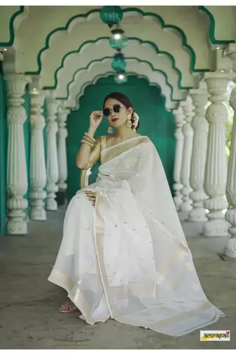 woven art silk Cotton saree with blouse