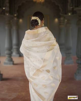 woven art silk Cotton saree with blouse 4